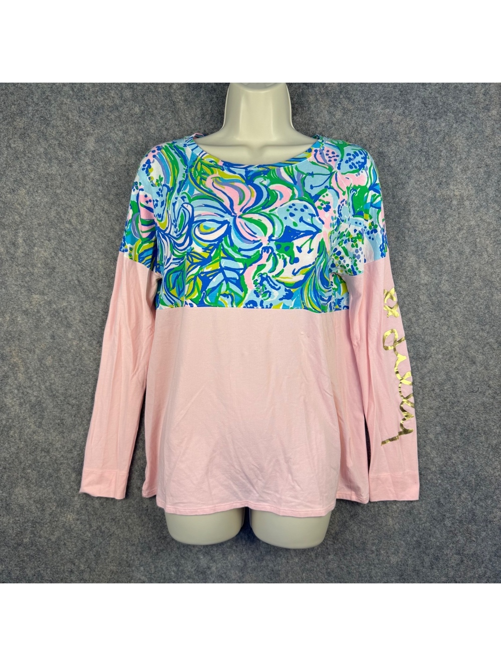 Lilly Pulitzer Finn Top 000130 Feline Good Pink Green Blue Size XS Stretch 800